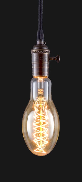 Oversized, Vintage Style E76 Antique Light Bulb, 6.75" Ht.