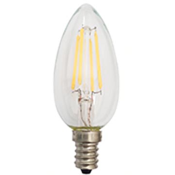 B10 Antique Style Candelabra LED Light Bulb with Clear Glass, Squirrel Cage Filament