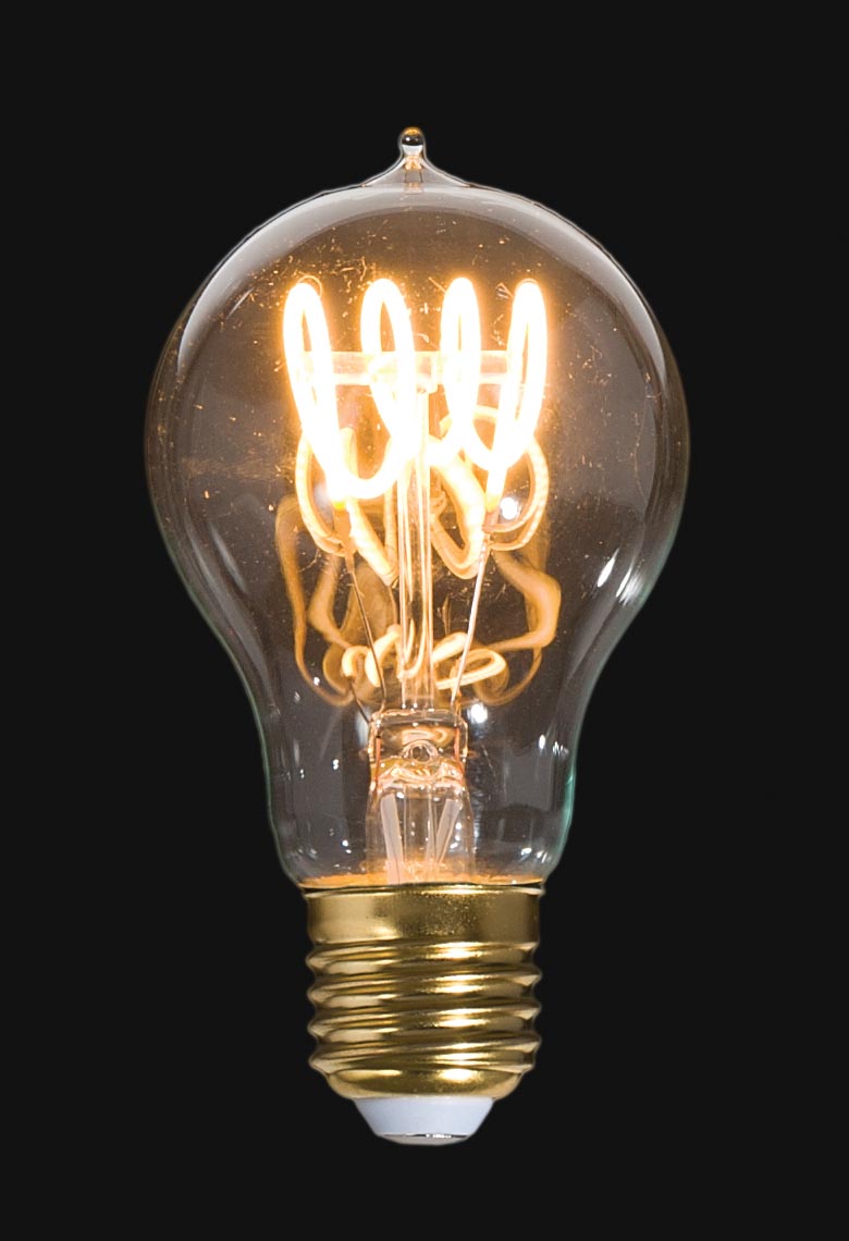 LED Vintage Style Light Bulb, A19, Medium Size (E26) Loop Filament