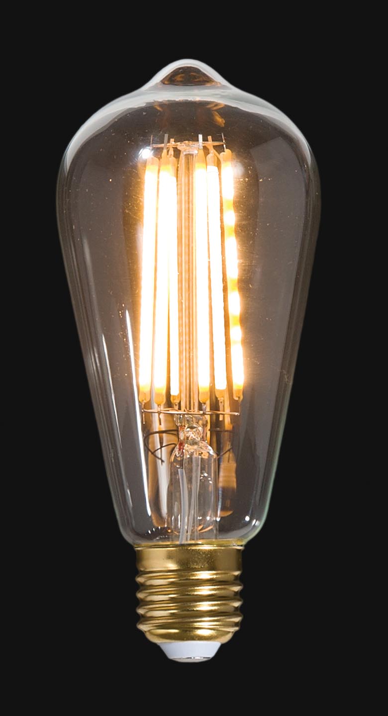 LED Vintage Style Light Bulb, ST64, Medium Size (E26) Squirrel Cage Filament