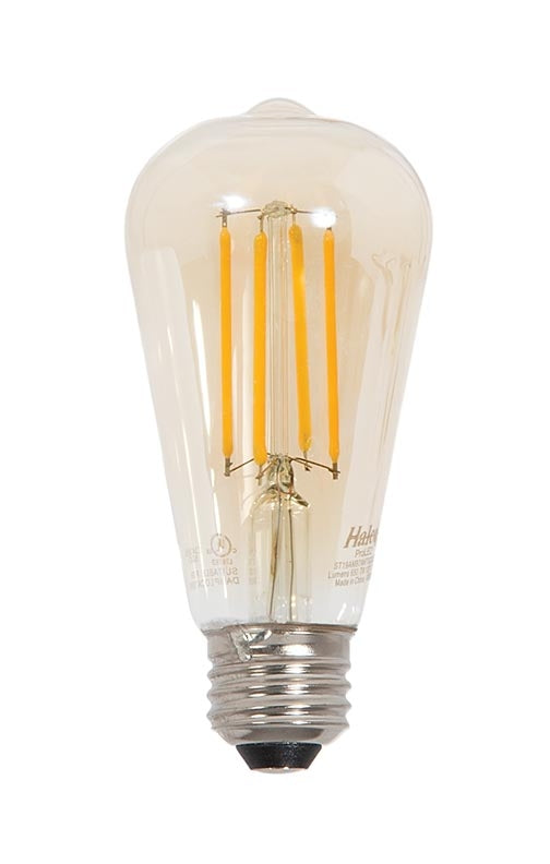  Vintage Style LED Medium 60 Watt Equivalent E-26 Base ST19 Amber Dimmable Light Bulb