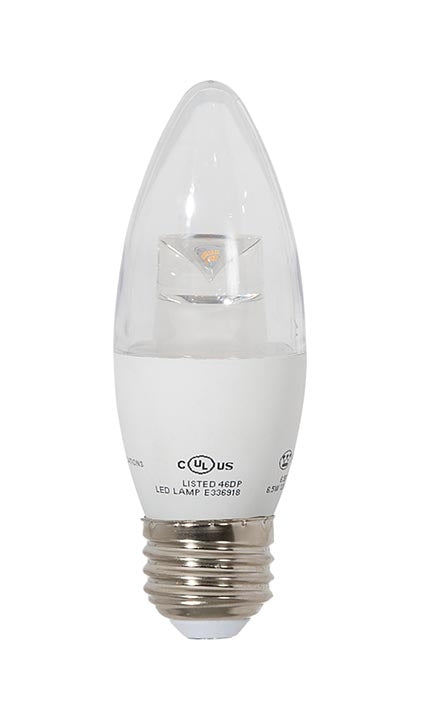 Clear 60W Equivalent E26 LED Dimmable B13 Bulb