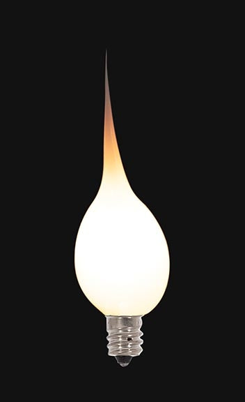 Clear Silicone Tip 7 Watt Incandescent E-12 Light Bulb