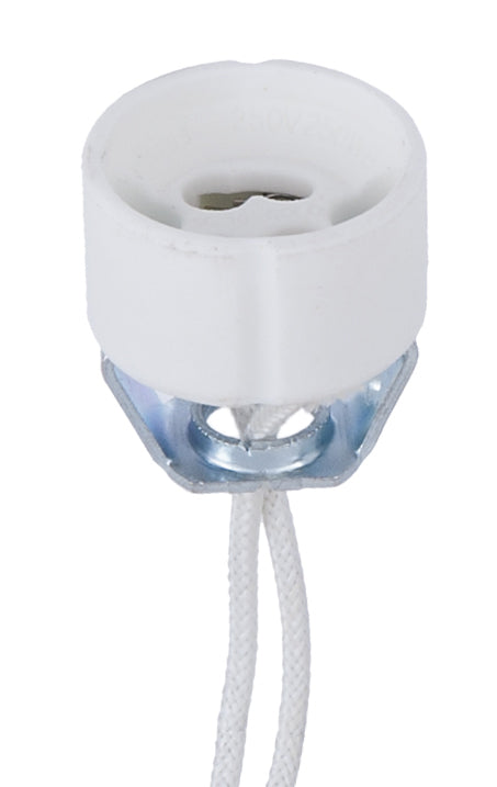 Porcelain GU10 Halogen Socket With 1/8IP Hickey and 12" Leads