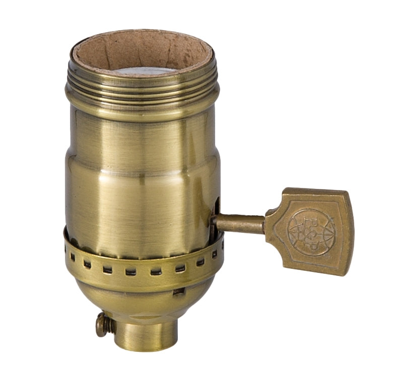 Solid Stamped Antique Brass Finished Socket with Decorative Key