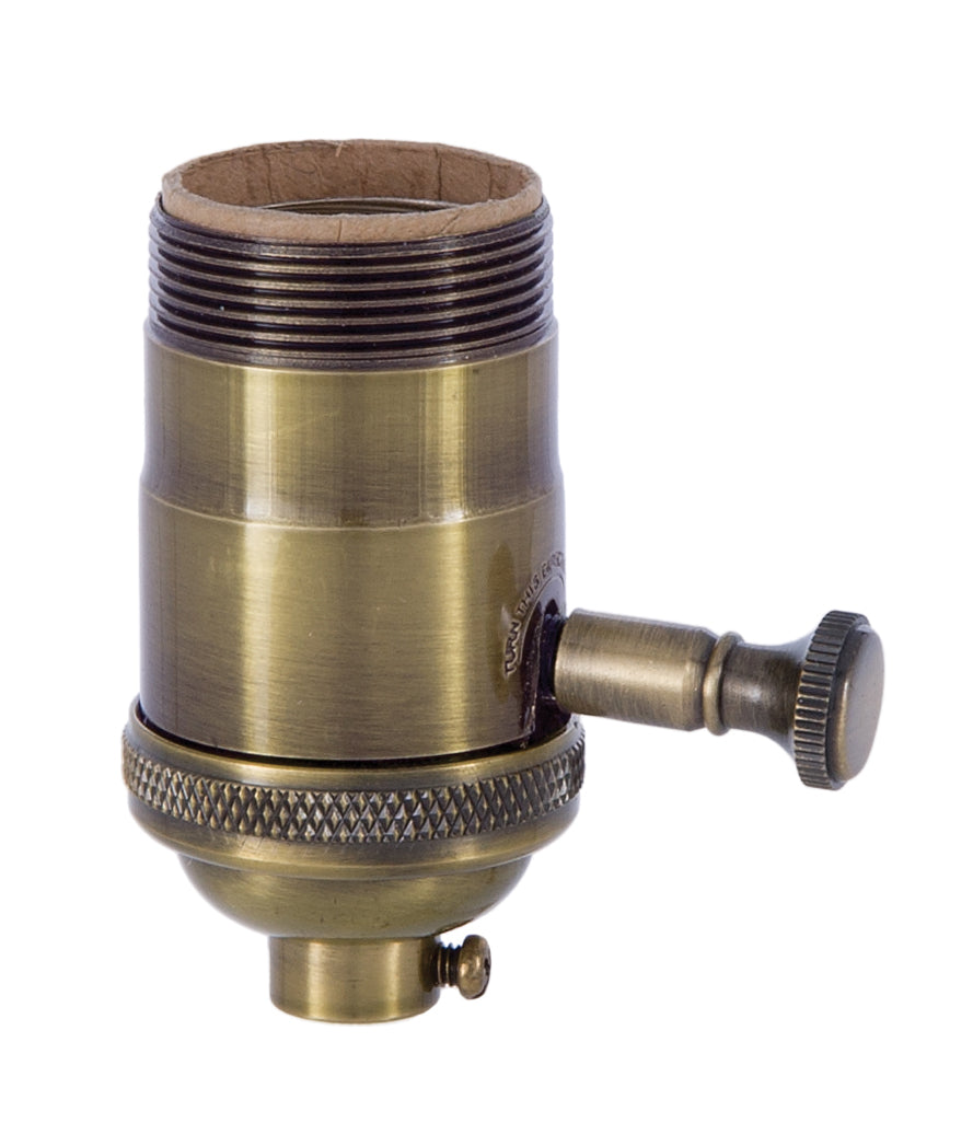 Full Dimmer, Turned Brass Premium Light Socket w/UNO Thread, Antique ...