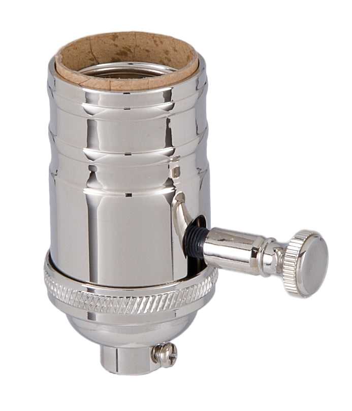 Full Dimmer, Turned Brass Premium Light Socket, Brass, Nickel Plated