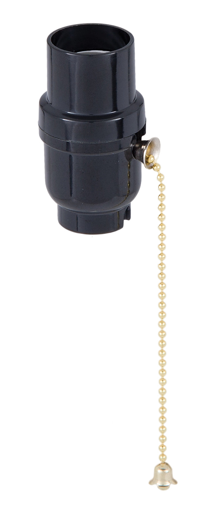 Plastic Pull Chain Socket With Brass Chain and Plain Top