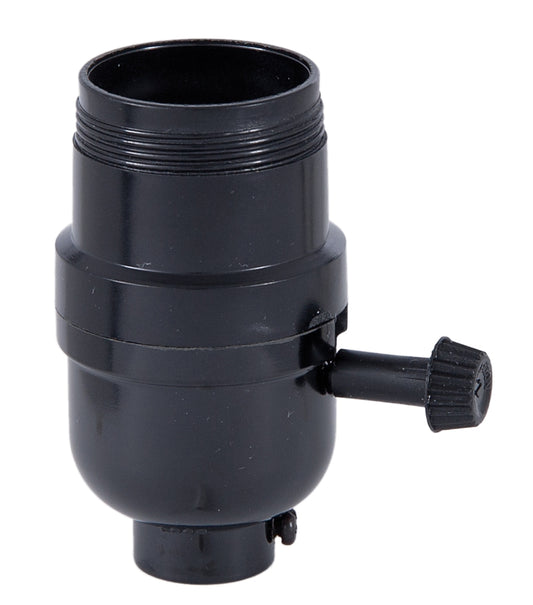 Black Threaded Phenolic Socket With Hickey – E26 Base, 1/8 IPS Thread, For Vintage Lighting