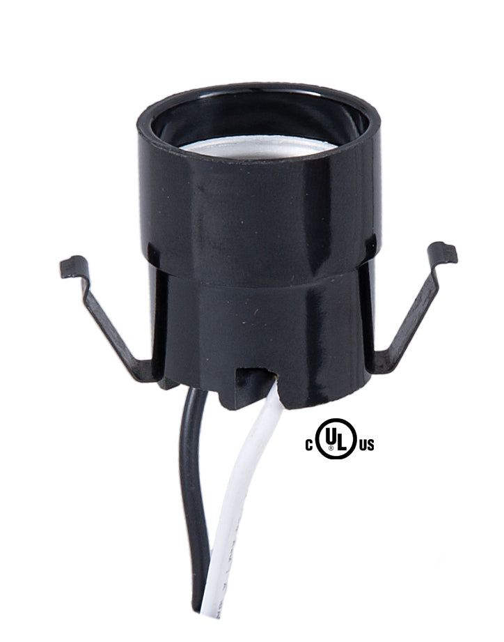 Edison Size Socket With Clip and 8 Inch Lead Wires