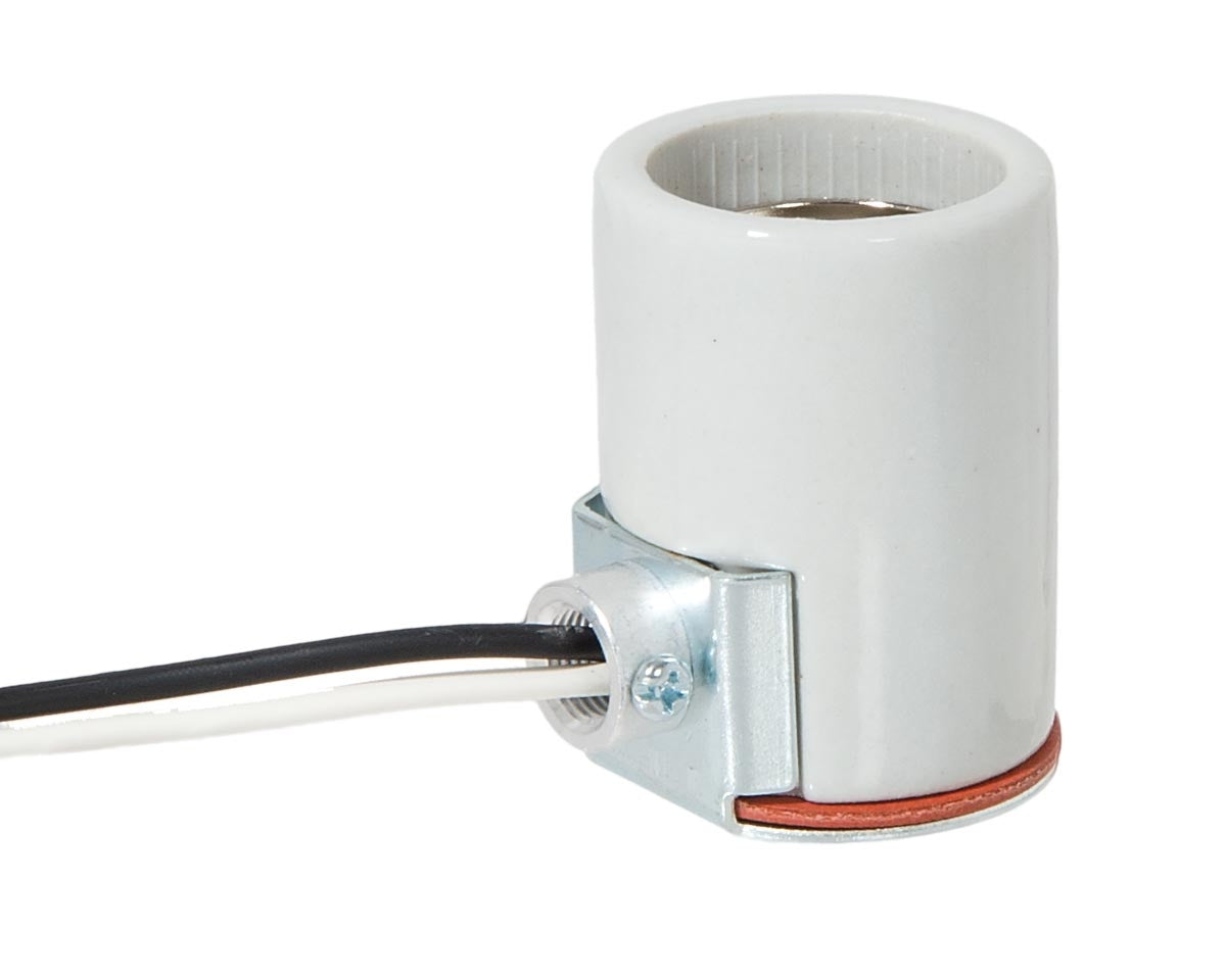 Keyless Glazed Porcelain E-26 Socket, Screw Shell Terminal, 12