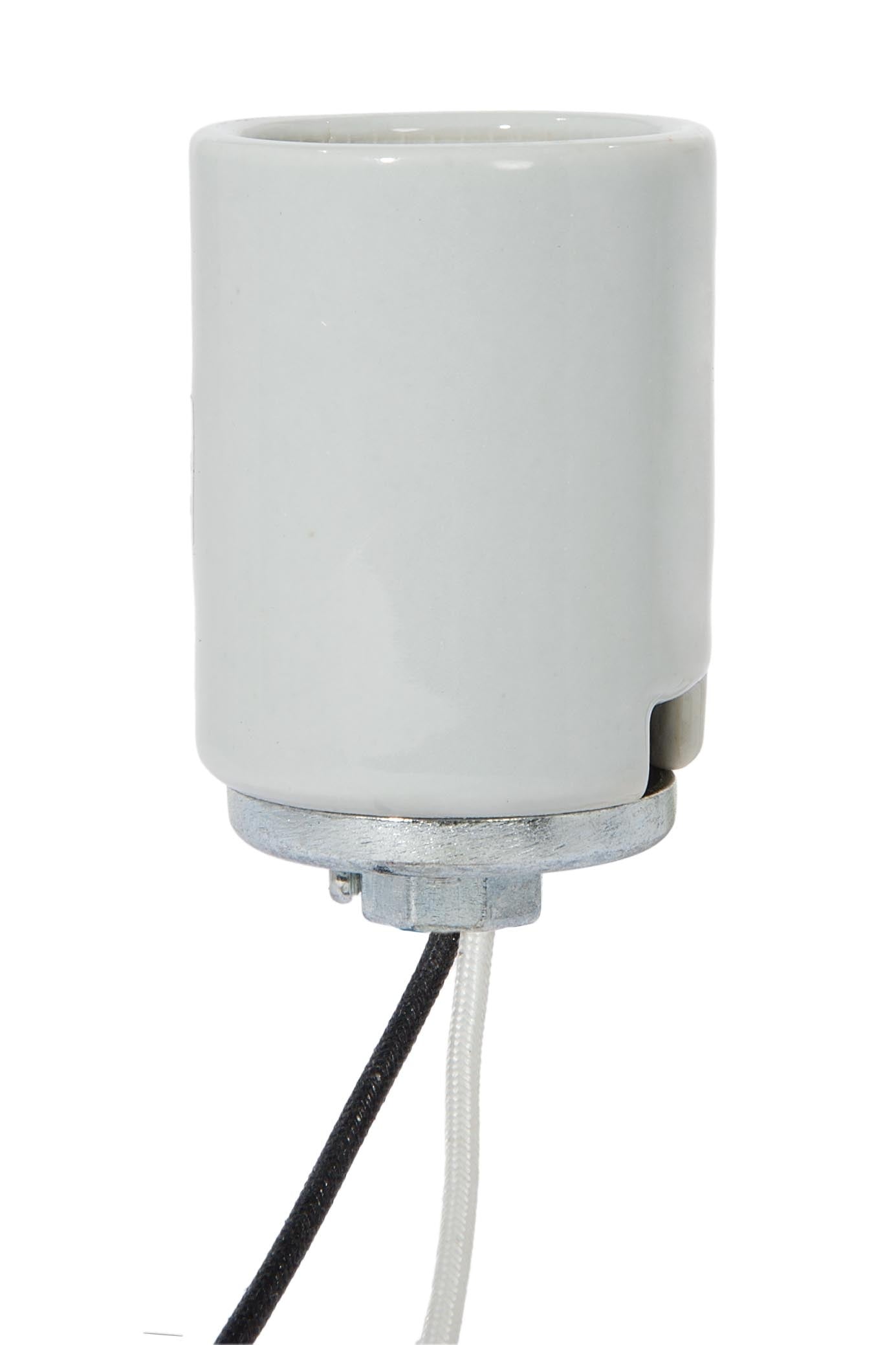 E-39 Mogul Heavy Duty Keyless Glazed Porcelain Socket with Metal Cap ...