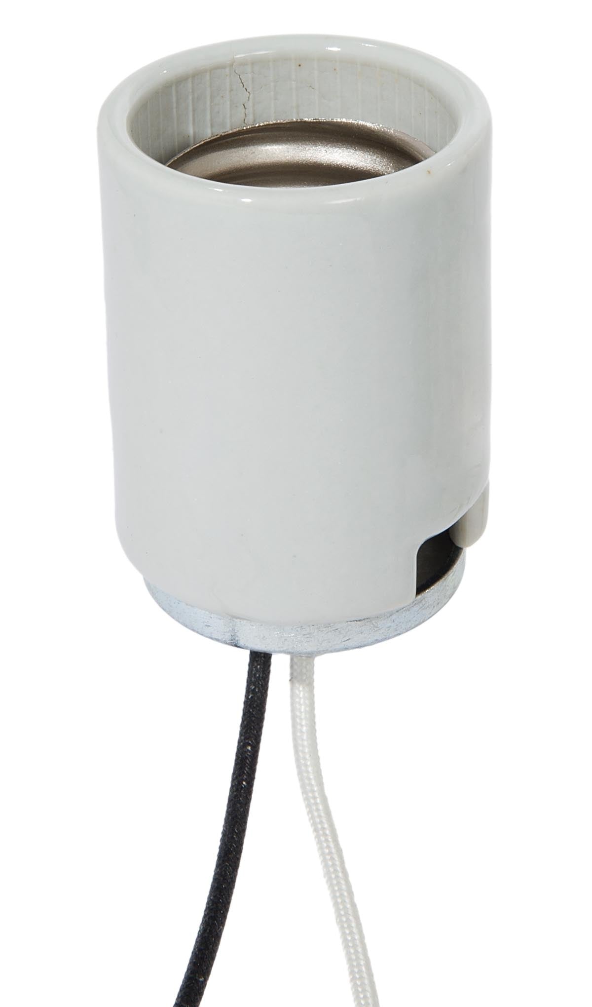 E-39 Mogul Heavy Duty Keyless Glazed Porcelain Socket with Metal Cap ...