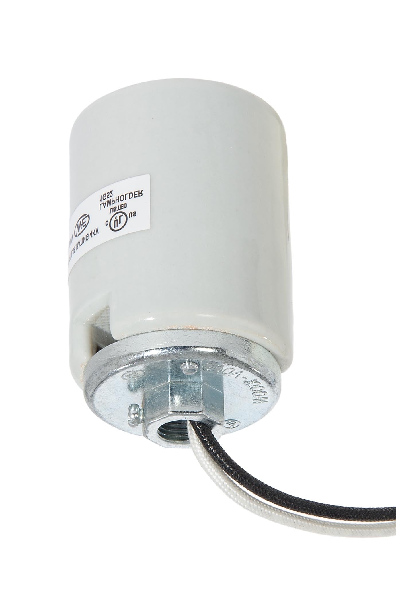 E-39 Mogul Heavy Duty Keyless Glazed Porcelain Socket with Metal Cap ...