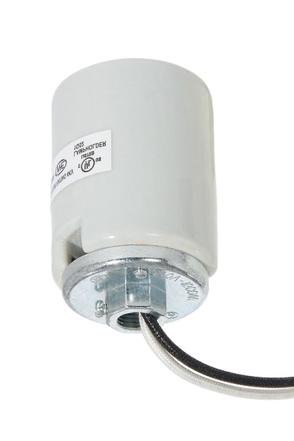 E-39 Mogul Heavy Duty Keyless Glazed Porcelain Socket with Metal Cap, 4KV Pulse Rated