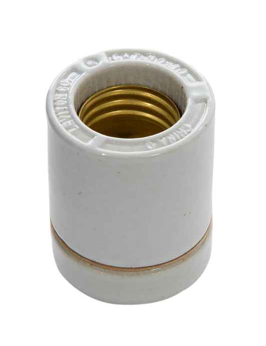 Medium Base Two-piece Porcelain Socket w/Mount Gasket - Leviton CAT. NO. 30