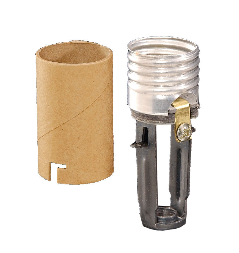 Medium Base, Keyless Candle Socket with 1/8 F hickey, 3" Overall Height