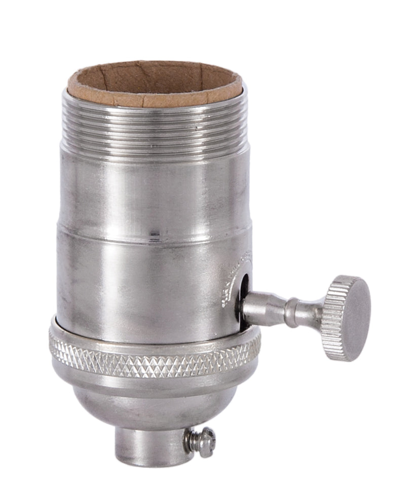 On-Off, Turned Brass Lamp Socket (E26) with Satin Nickel finish, UNO ...