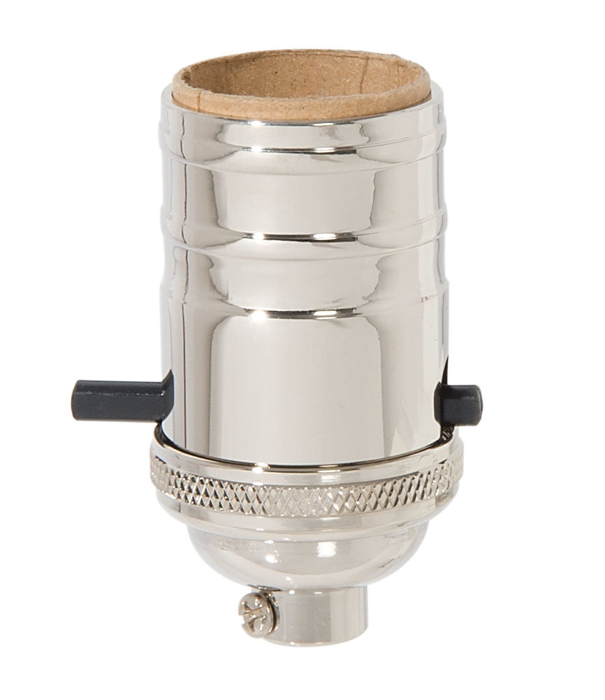 Heavy Turned Brass Socket with Nickel Plated Finish, Push-Thru function, No Uno Threads