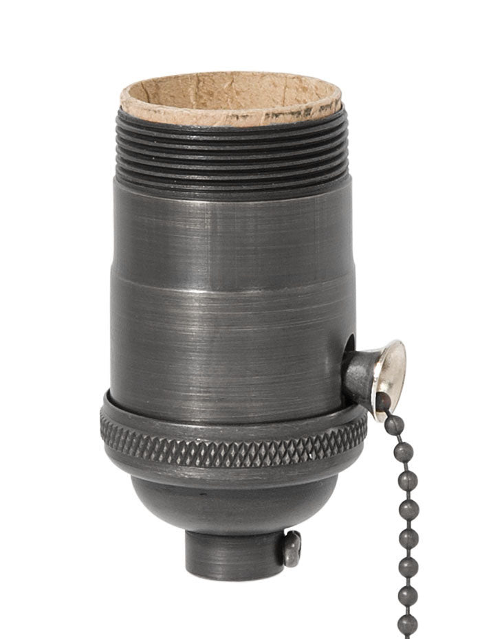 Heavy Turned Brass Socket with Antique BRONZE Finish, On/Off Pull Chain function, UNO Thread