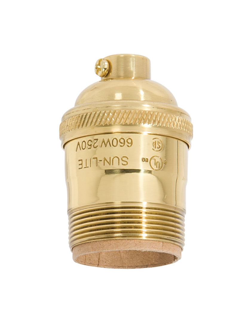 Polished & Lacquered Finish, Heavy Turned Brass Keyless Socket, UNO Thread Shell