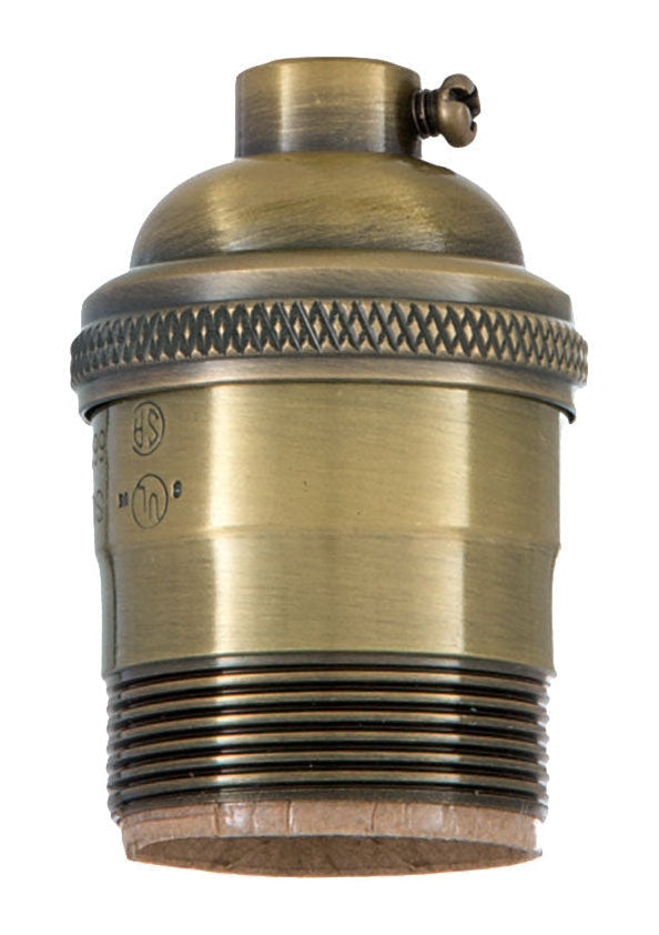 Antique BRASS Finish Heavy Turned Brass Keyless Socket, UNO Thread ...