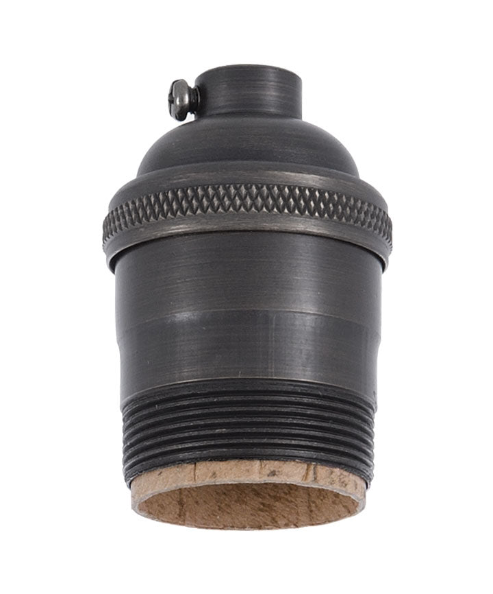 Antique BRONZE Finish Heavy Turned Brass Keyless Socket, UNO Thread ...