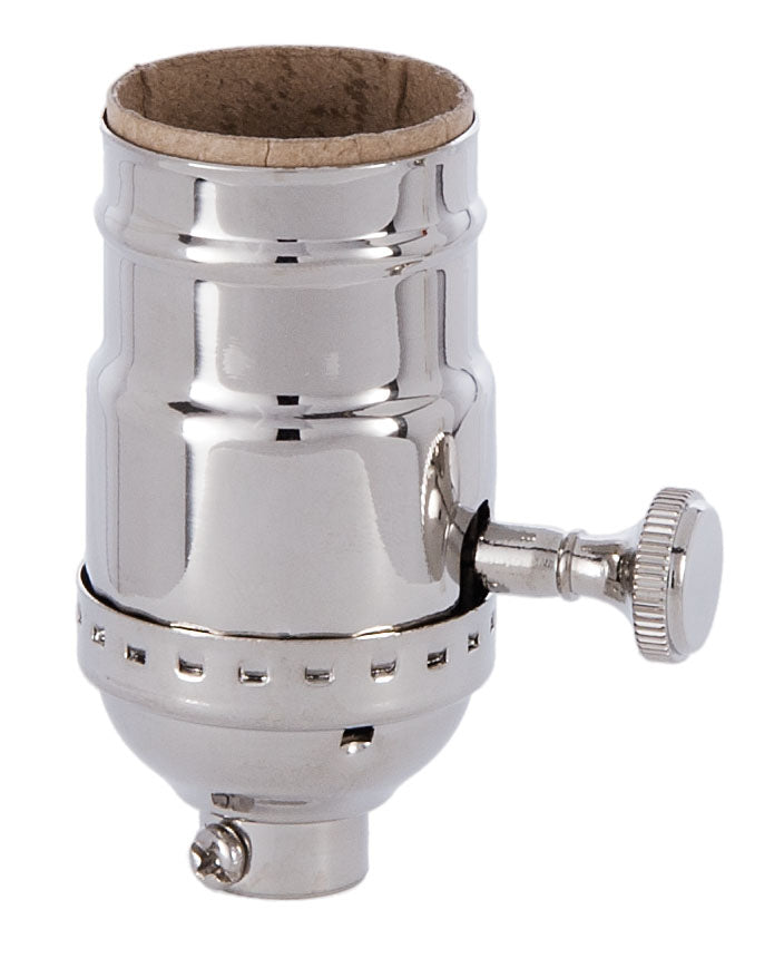 Nickel Plated Finish Brass Turn Knob Industrial Style Lamp Socket , No UNO - Choice of Interior
