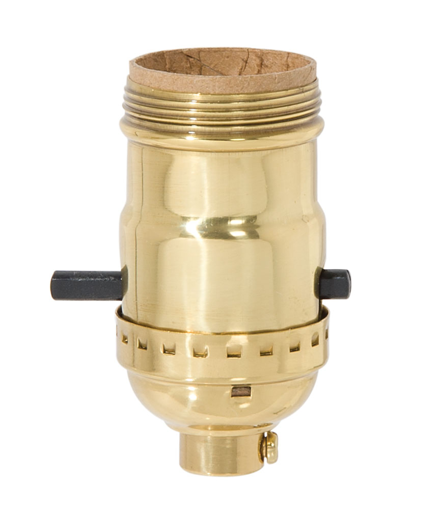 Threaded Shop Lamp Brass Early Electric Style Lamp Socket, Polished & Lacquered Finish ...