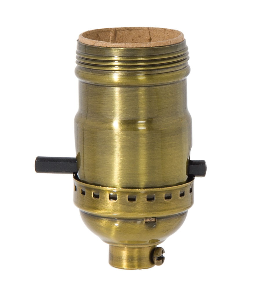 Brass Early Electric Style Lamp Socket, Antique BRASS Finish, Push-Thru ...