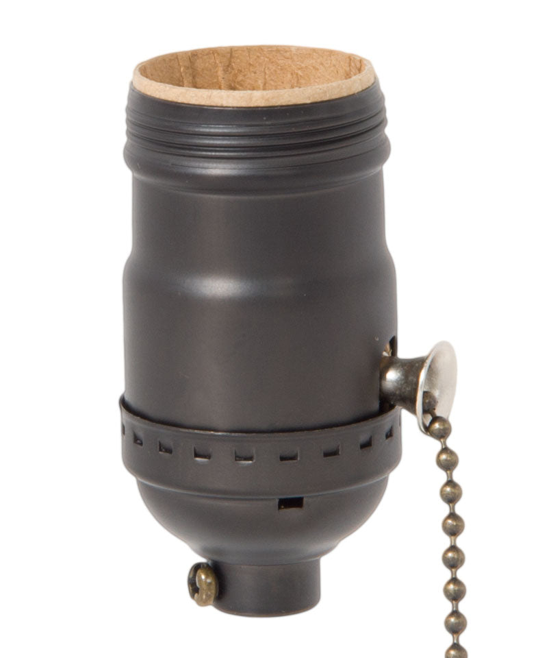 Antique BRONZE Finish Brass Pull Chain Early Electric Style Lamp Socket ...