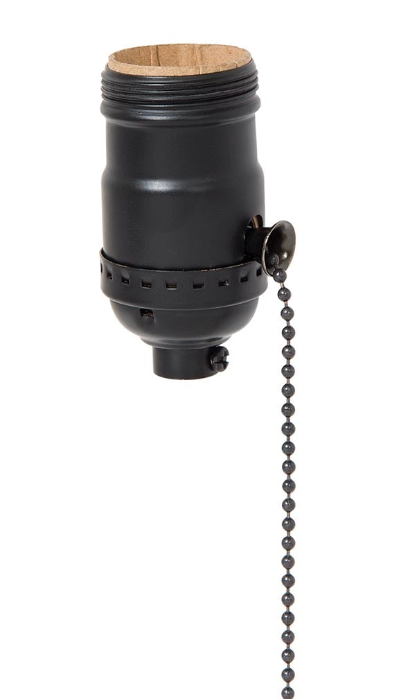 Satin Black Finish Brass E-26 On/Off Pull Chain Lamp Socket, UNO ...