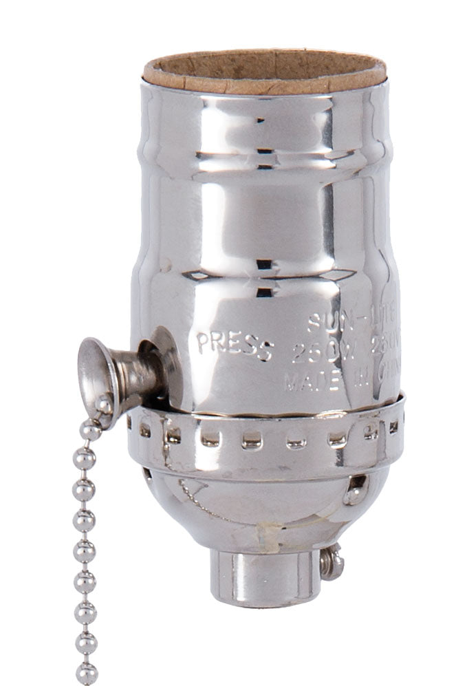 Nickel Finish Brass Pull Chain Socket, No UNO Thread (48286N) - Antique ...