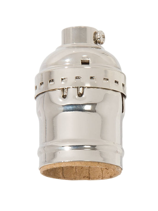 Nickel Plated Finish Keyless Early Electric Style Lamp Socket, No UNO thread