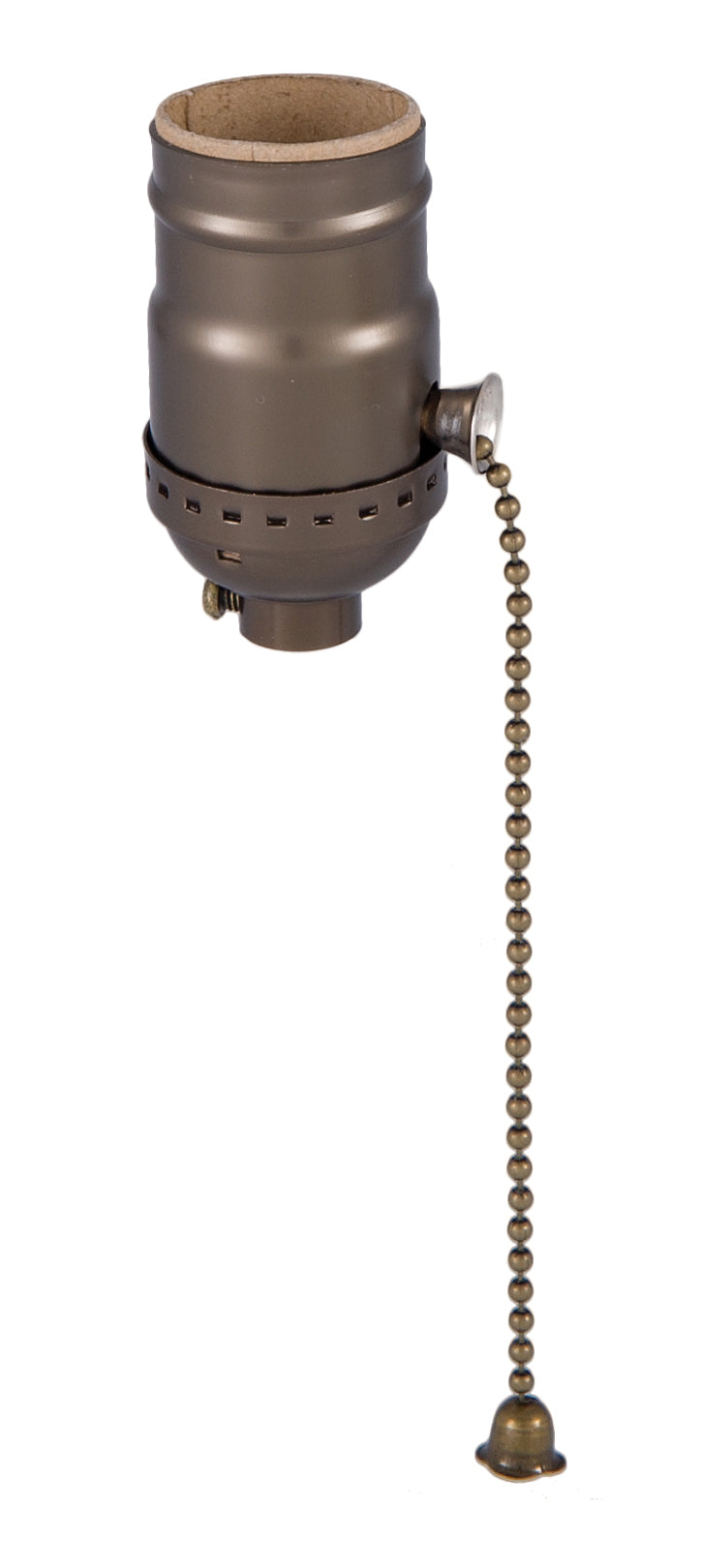 Pull Chain (On-Off) Med. Base Lamp Socket with Antique Brass finish