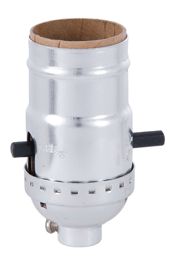Push-Thru Medium Base Lamp Socket with Nickel Finish