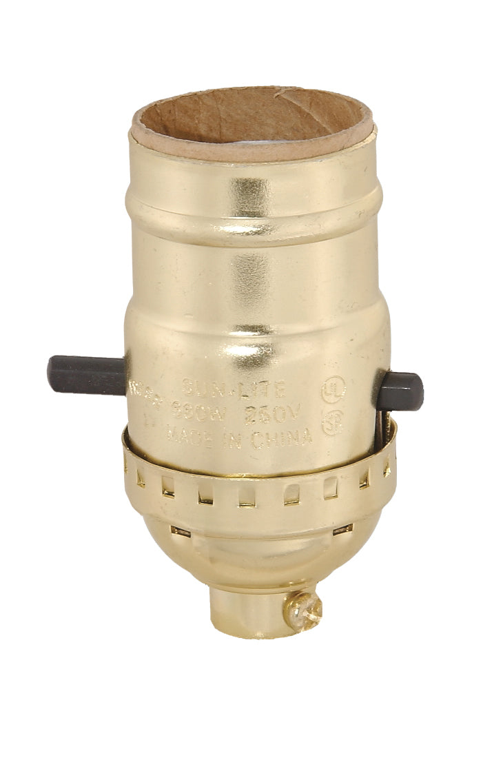 Push-Thru Medium Base Lamp Socket with Brass Plated Finish (48341 ...