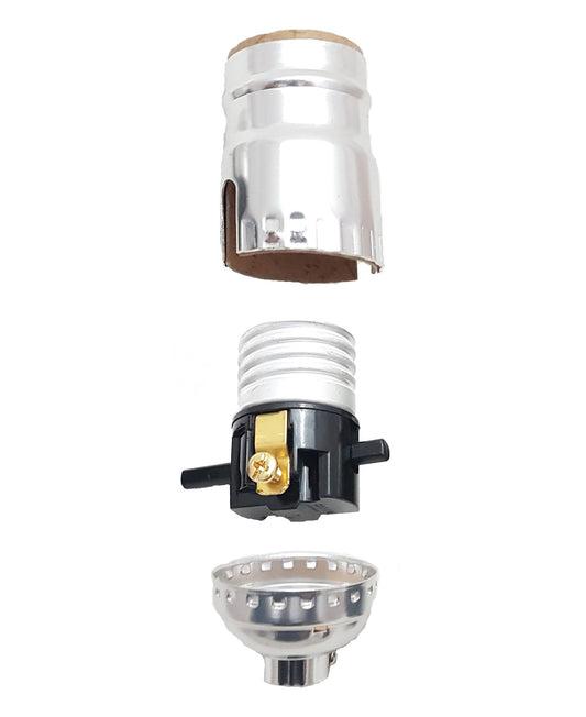 Push-Thru Medium Base Lamp Socket with Nickel Finish