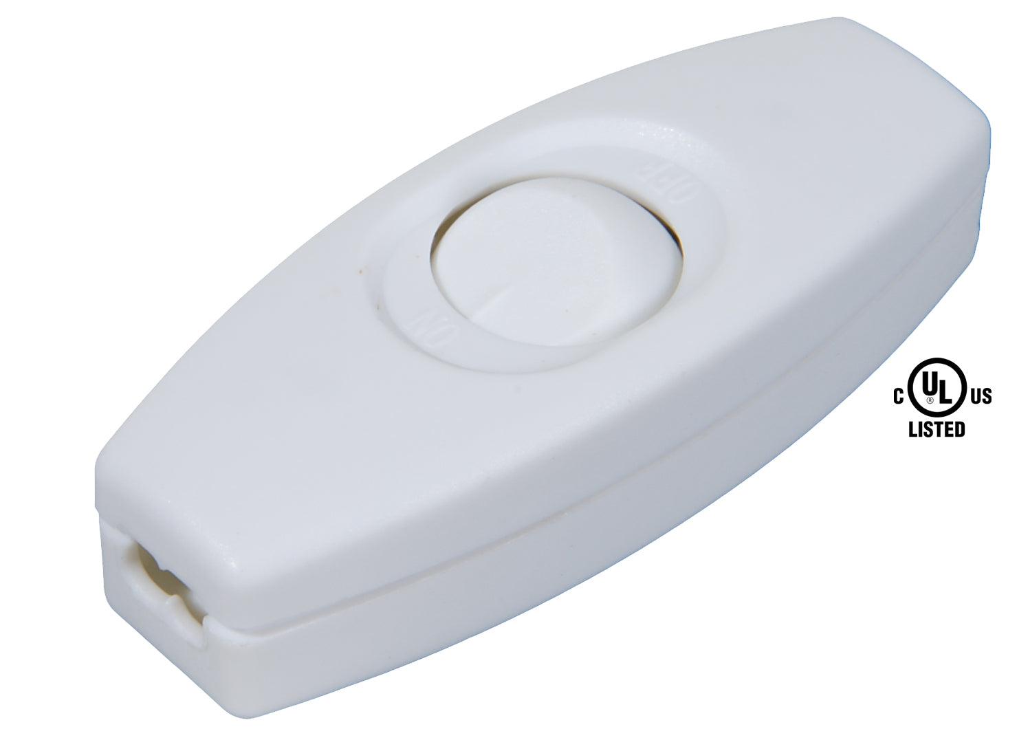 White, Inline ON-OFF Rocker Lamp Cord Switches, Choice to Fit SPT-1 or SPT-2 Lamp Cord