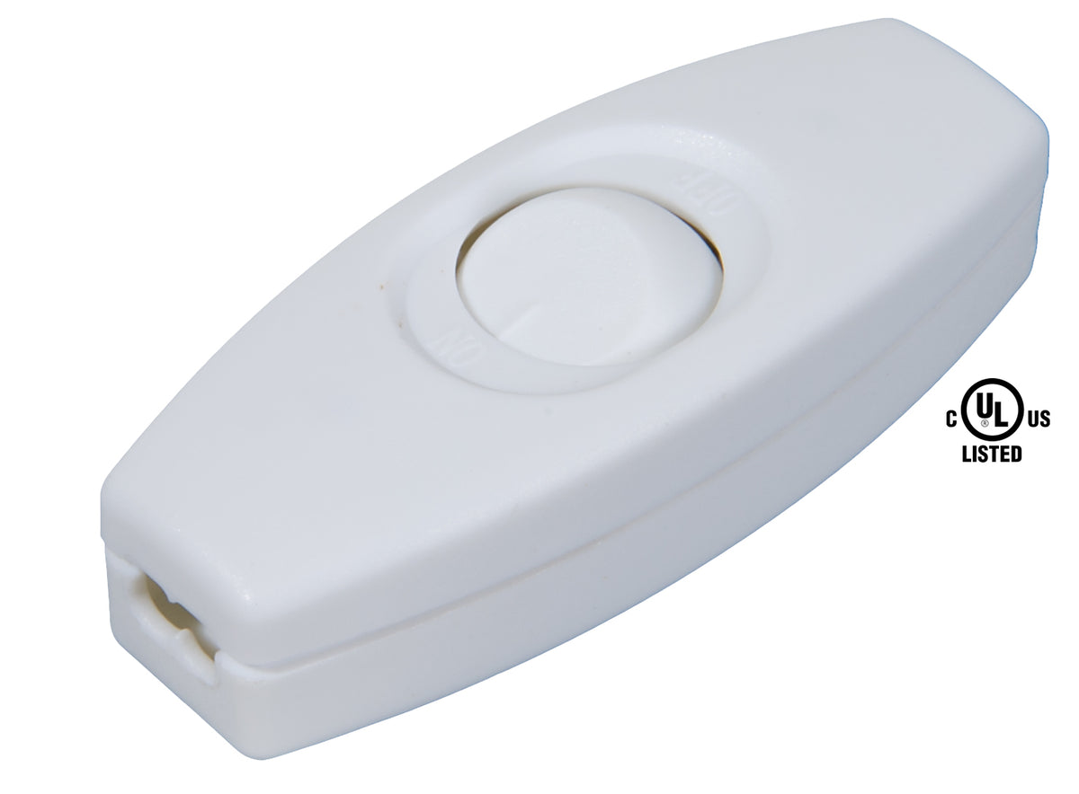 Inline Cable Rocker Switch White In Line Feed Through Rocker Switch (48421) - Antique Lamp Supply ...