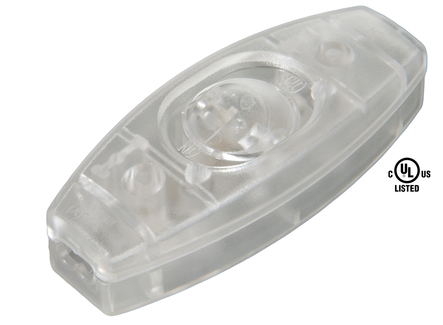 Clear, Transparent Inline ON-OFF Rocker Lamp Cord Switches, Choice to Fit SPT-1 or SPT-2 Lamp Cord