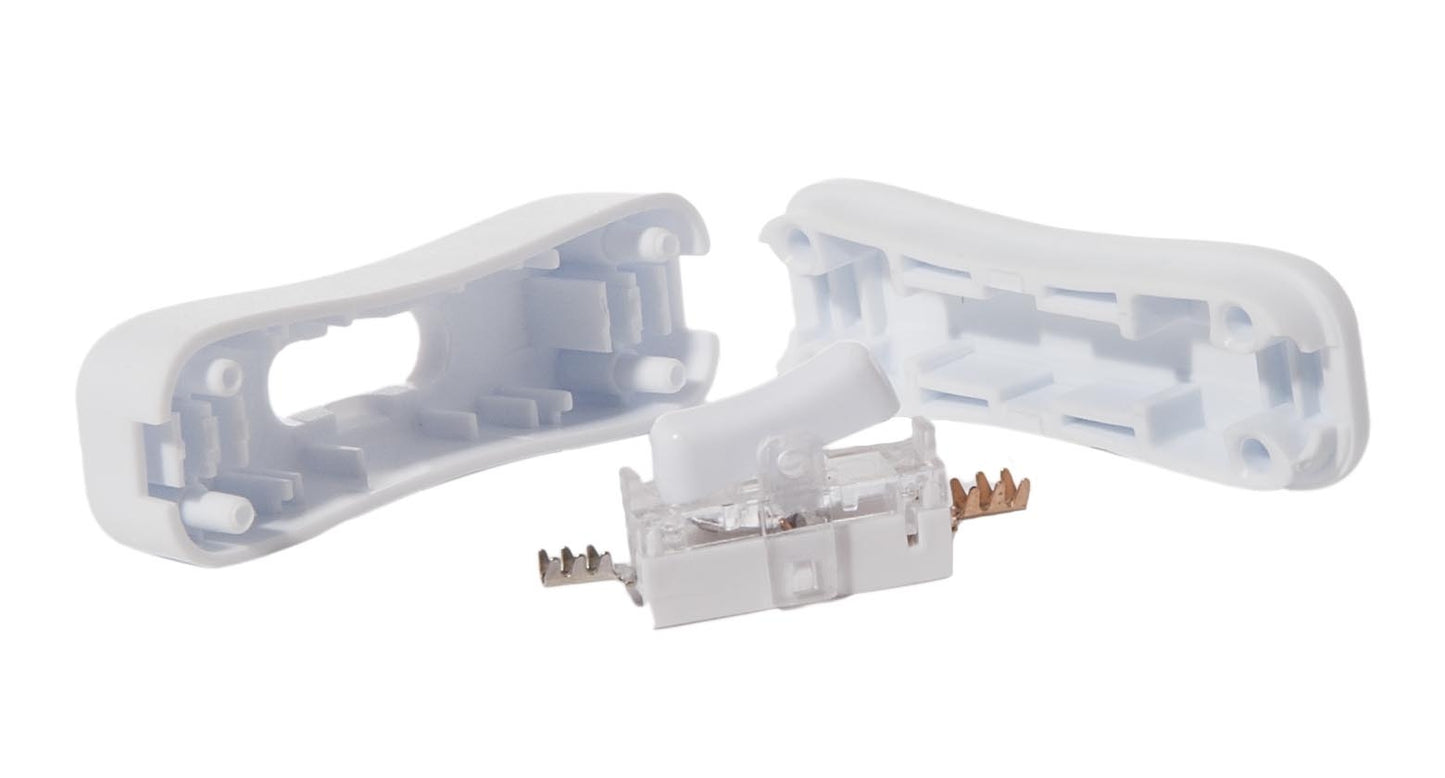 3/4" Wide White Plastic In-Line Toggle Switch For SPT 1 and 2