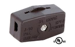 Brown Inline ON-OFF Rotary Lamp Cord Switch, Your Choice to Fit SPT-1 or SPT-2 Lamp Cord