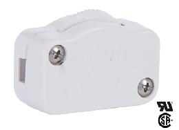 White Hi-Low Inline Rotary Brightness-Control Switch, Your Choice to Fit SPT-1 or SPT-2 Lamp Cord