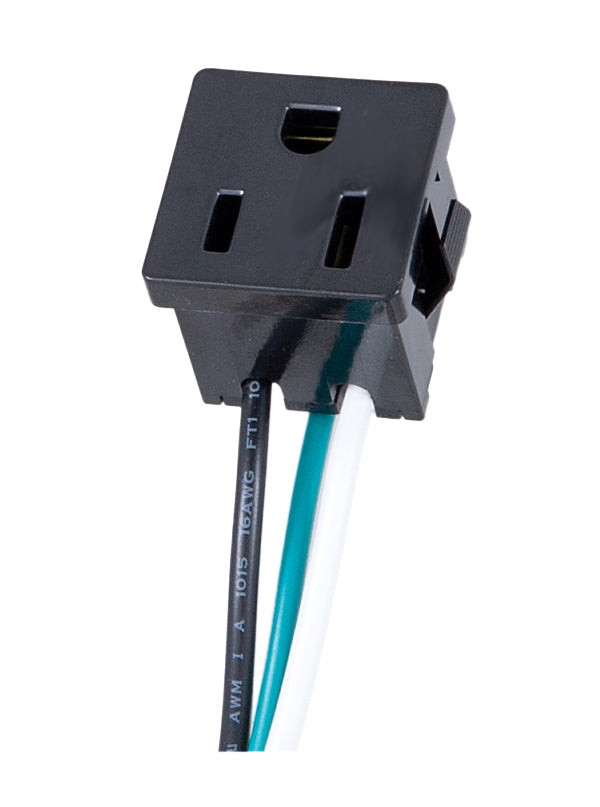 Black Convenience Outlet with Ground Wire