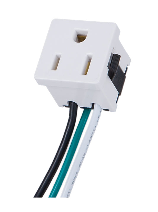 White Convenience Outlet with Ground Wire