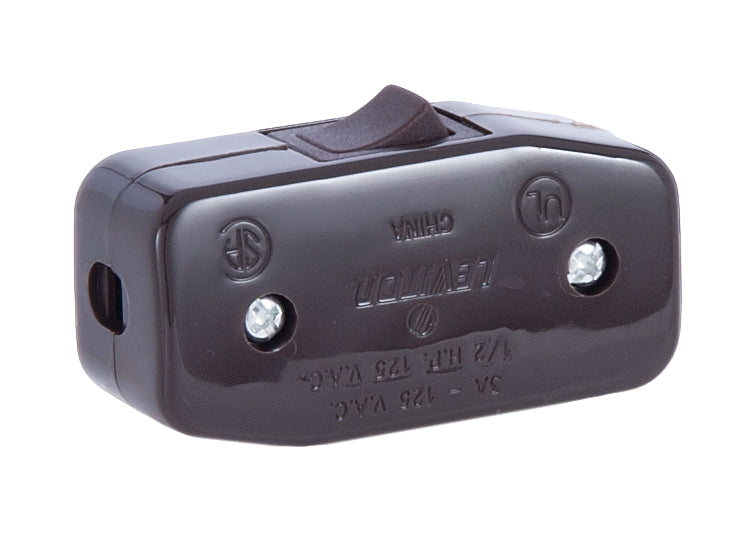 Brown, Heavy Duty Inline ON-OFF Rocker Switch for Round Wire (48465B ...