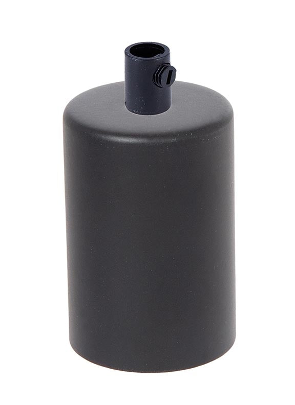 Satin Black Finish Steel E-26 Lamp Socket Cup with E-26 Socket and Mounting Hardware