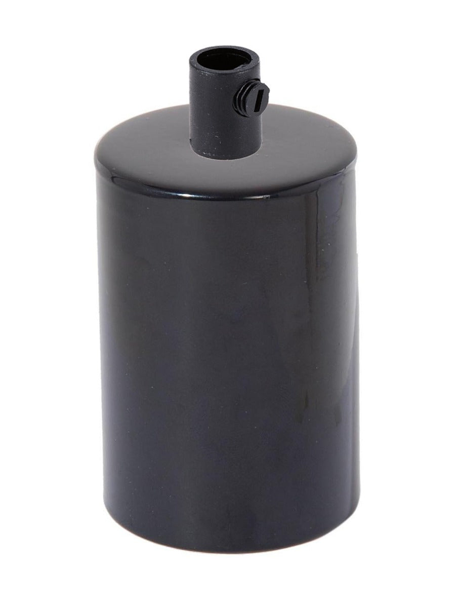 Glossy Black Finish Steel E-26 Lamp Socket Cup COMPLETE with Socket and Mounting Hardware