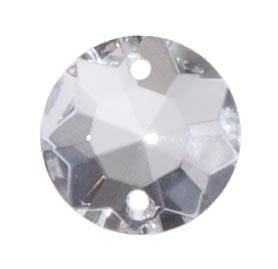 5/8" (16mm) Clear Crystal Round Rose Jewel
